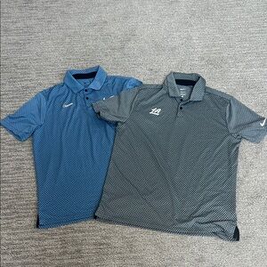 Men’s Nike Blue & Gray Short Sleeve Polo Shirts Medium Bundle NWOT